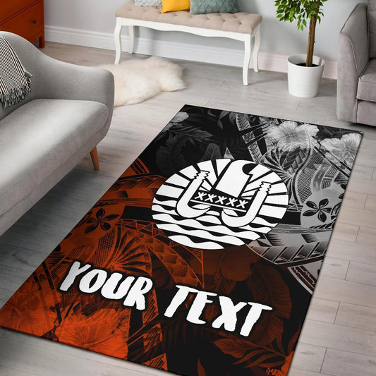 Tahiti Polynesian Personalised Area Rug - Vintage Polynesian Turtle