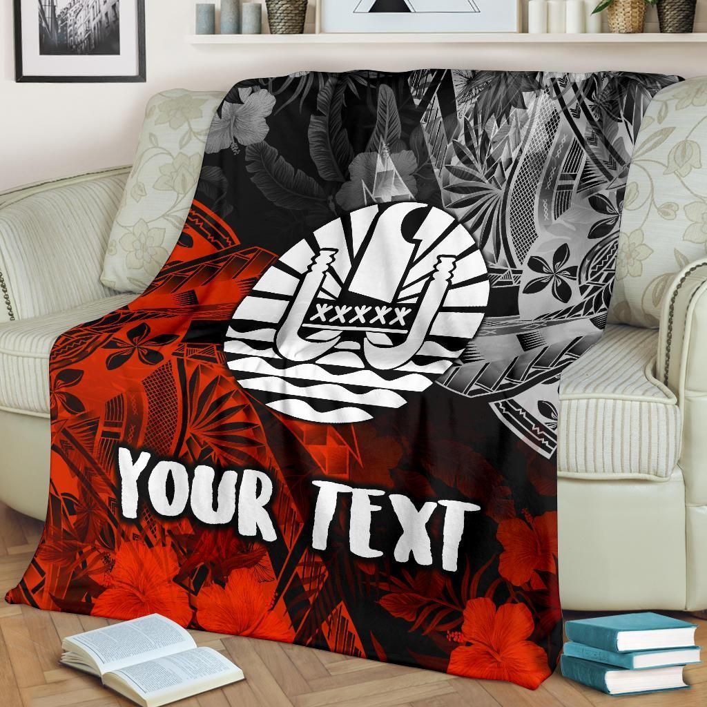 Tahiti Polynesian Personalised Premium Blanket - Vintage Polynesian Turtle