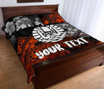 Tahiti Polynesian Personalised Quilt Bed Set - Vintage Polynesian Turtle