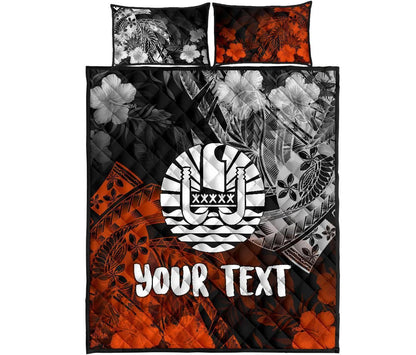 Tahiti Polynesian Personalised Quilt Bed Set - Vintage Polynesian Turtle