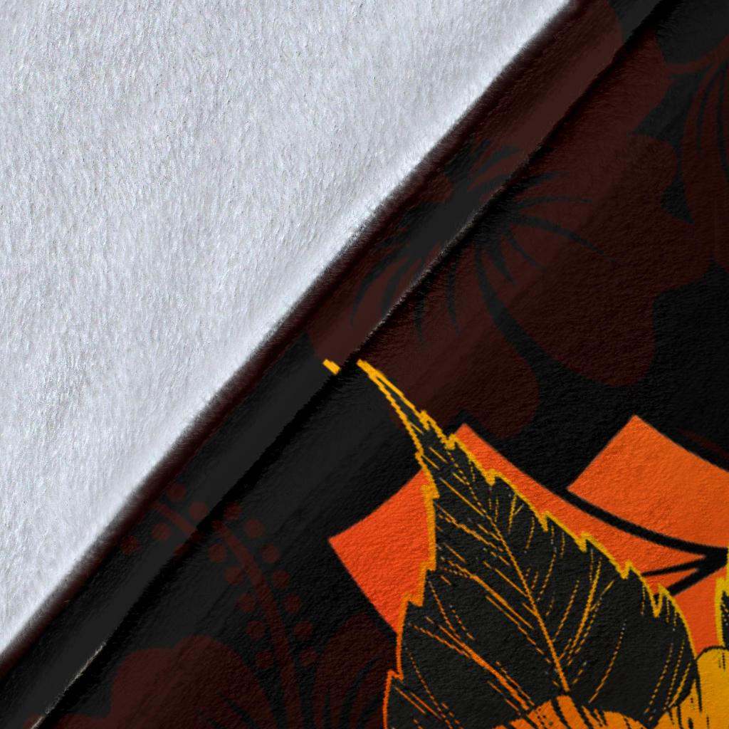 Tahiti Polynesian Premium Blanket - Swordfish With Hibiscus