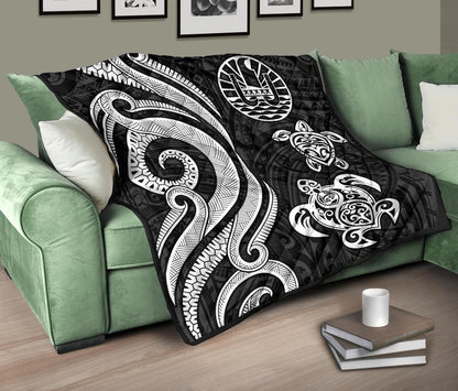 Tahiti Polynesian Premium Quilt - White Tentacle Turtle