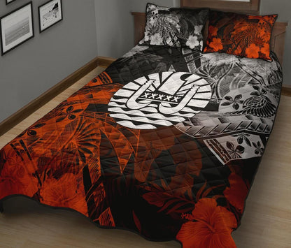 Tahiti Polynesian Quilt Bed Set - Vintage Polynesian Turtle