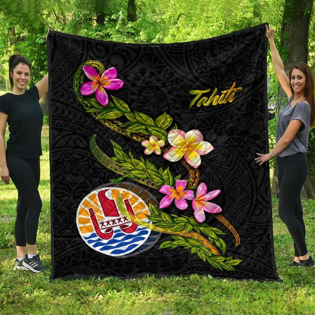 Tahiti Polynesian Quilt - Plumeria Tribal