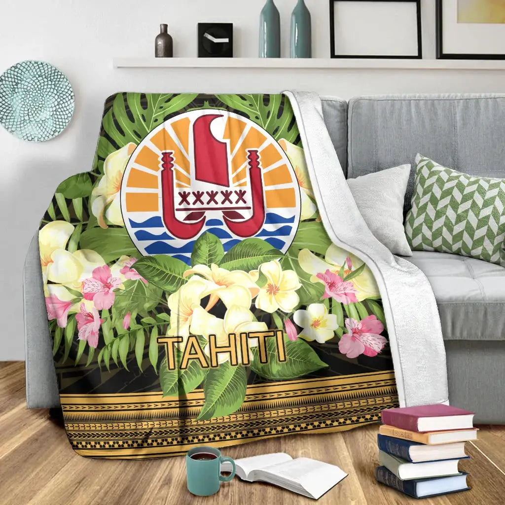 Tahiti Premium Blanket - Polynesian Gold Patterns Collection