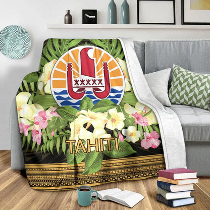 Tahiti Premium Blanket - Polynesian Gold Patterns Collection