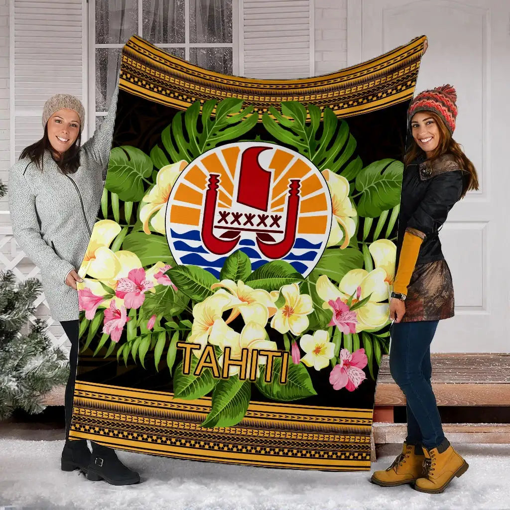 Tahiti Premium Blanket - Polynesian Gold Patterns Collection