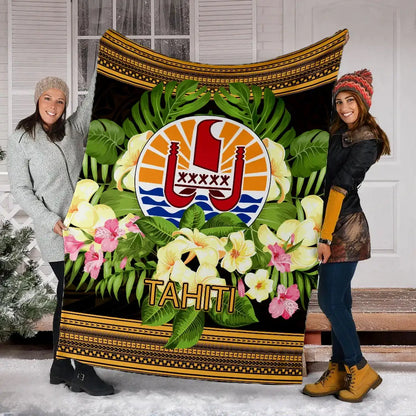 Tahiti Premium Blanket - Polynesian Gold Patterns Collection
