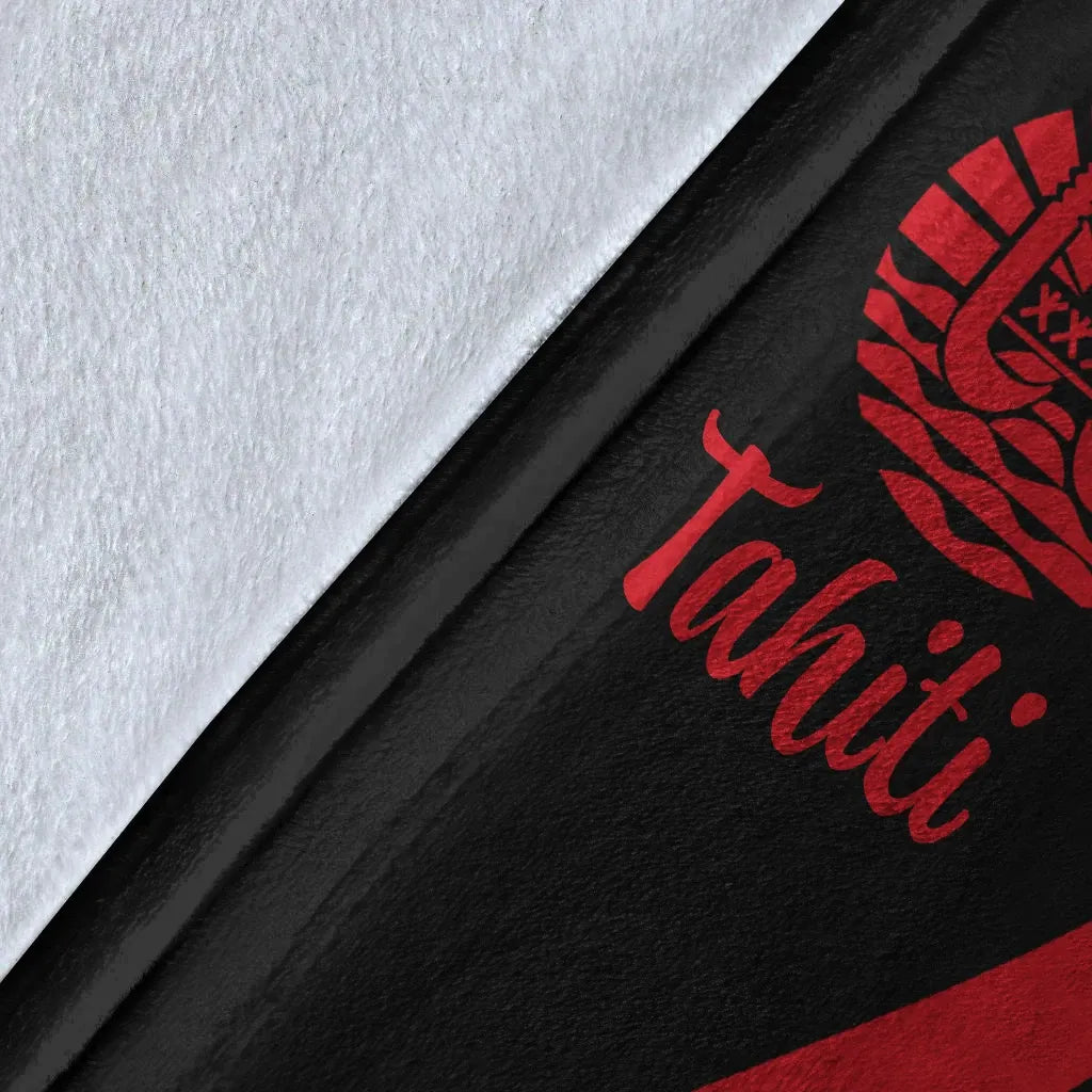 Tahiti Premium Blanket - Red Polynesian Tentacle Tribal Pattern