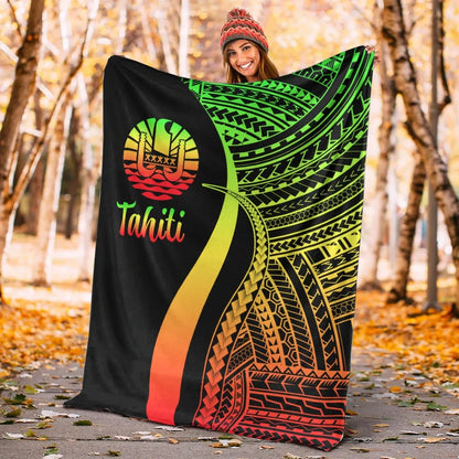 Tahiti Premium Blanket - Reggae Polynesian Tentacle Tribal Pattern