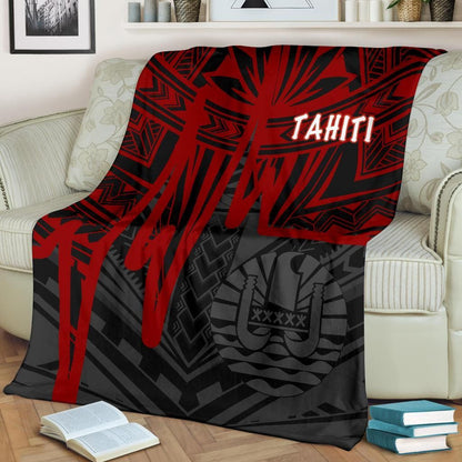 Tahiti Premium Blanket - Tahiti Seal In Heartbeat Patterns Style (Red)