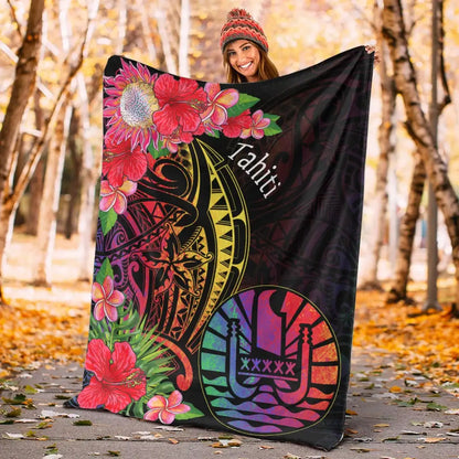 Tahiti Premium Blanket - Tropical Hippie Style
