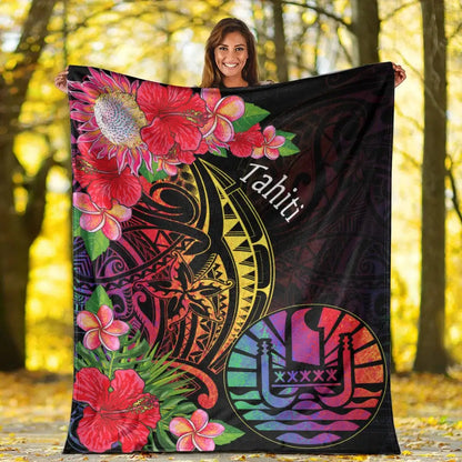 Tahiti Premium Blanket - Tropical Hippie Style