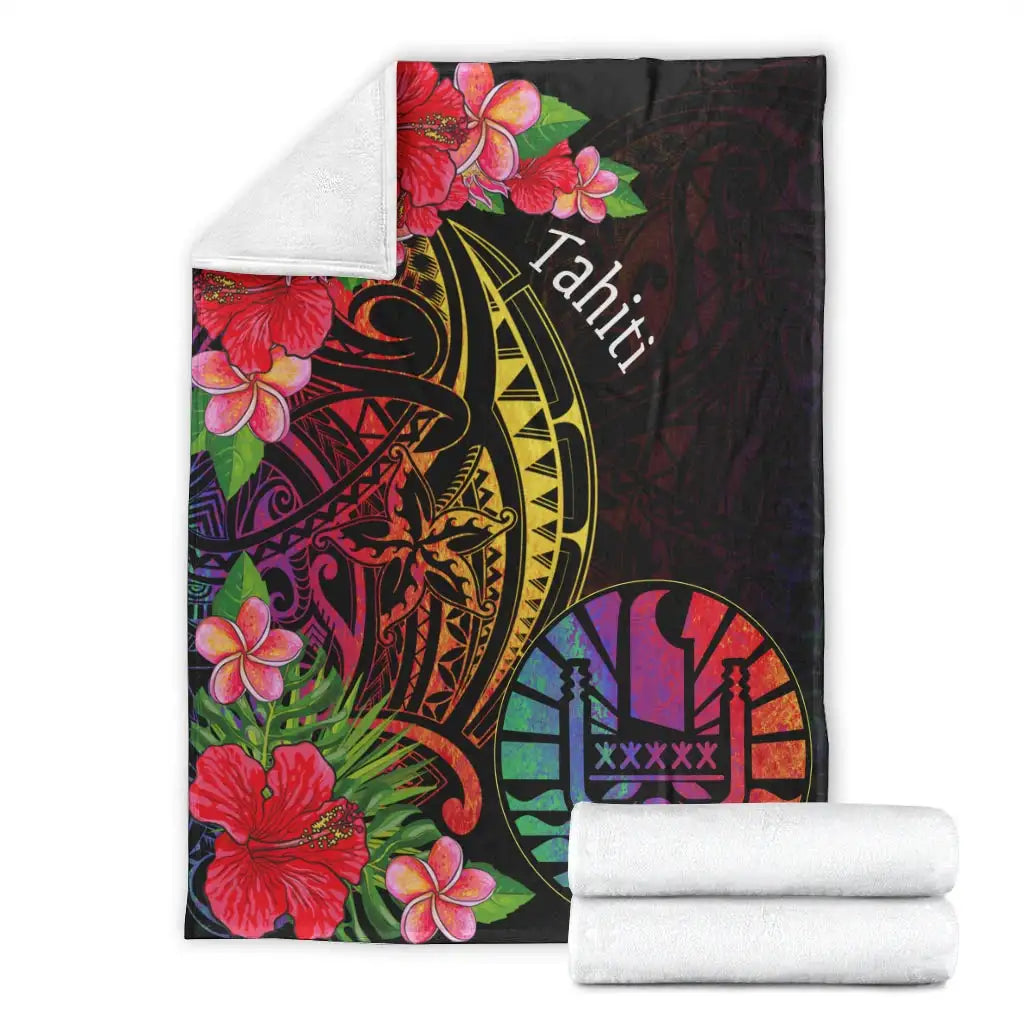 Tahiti Premium Blanket - Tropical Hippie Style