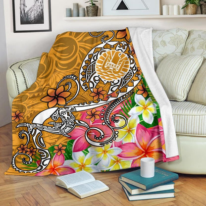 Tahiti Premium Blanket - Turtle Plumeria (Gold)