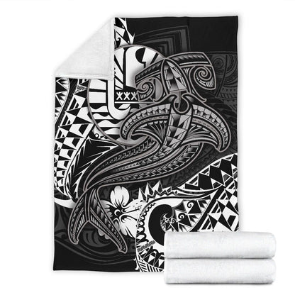 Tahiti Premium Blanket - White Shark Polynesian Tattoo