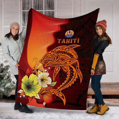 Tahiti Premium Blankets - Tribal Tuna Fish