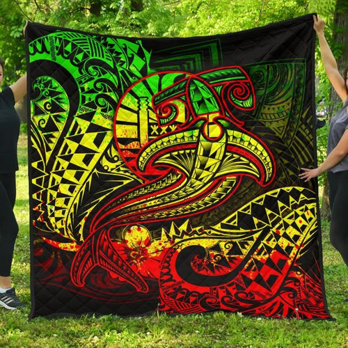 Tahiti Premium Quilt - Reggae Shark Polynesian Tattoo