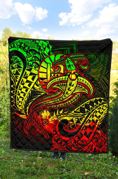 Tahiti Premium Quilt - Reggae Shark Polynesian Tattoo