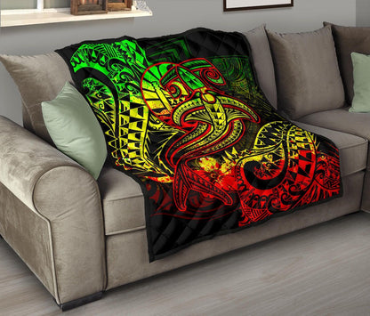 Tahiti Premium Quilt - Reggae Shark Polynesian Tattoo