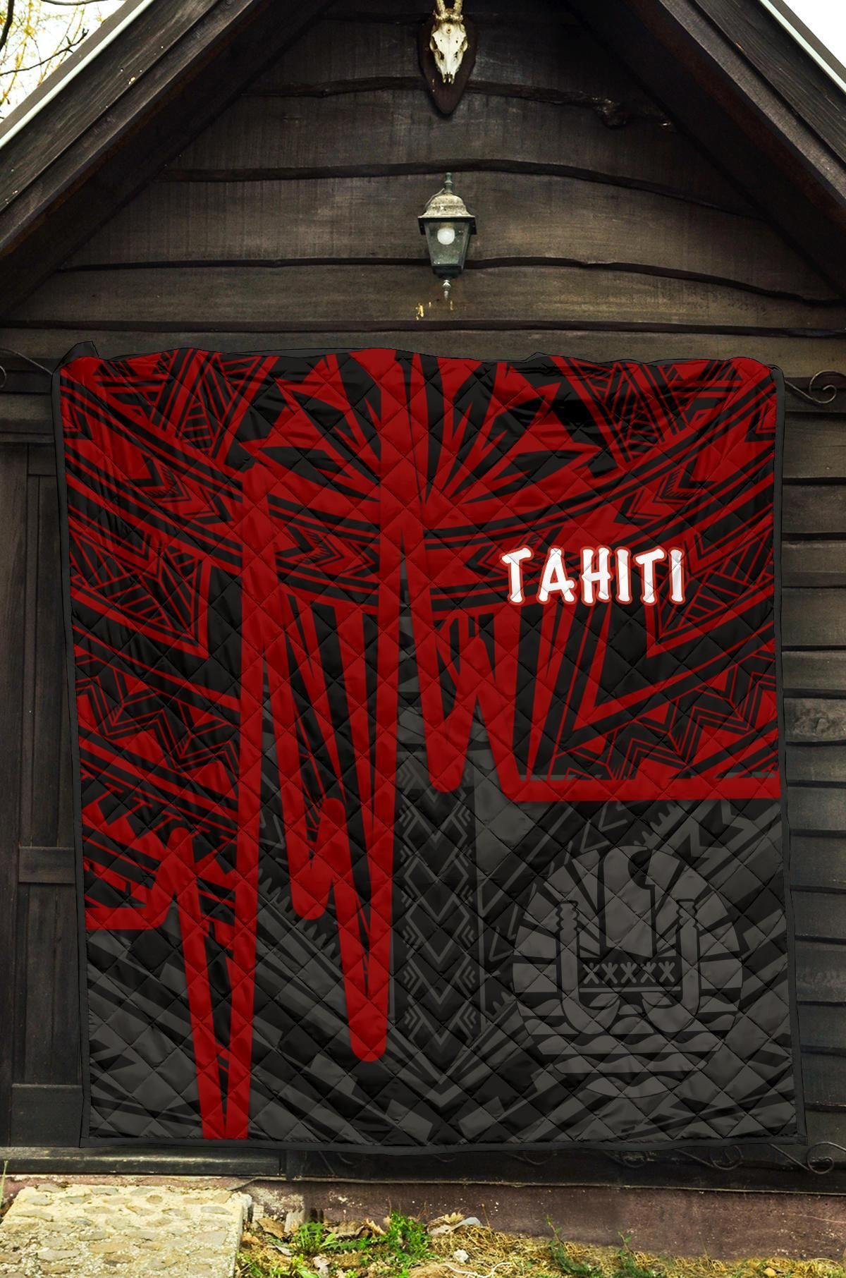 Tahiti Premium Quilt - Tahiti Seal In Heartbeat Patterns Style (Red)