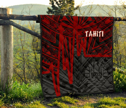 Tahiti Premium Quilt - Tahiti Seal In Heartbeat Patterns Style (Red)