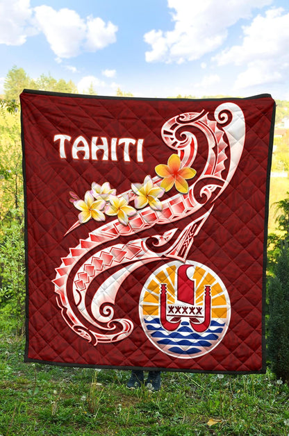 Tahiti Premium Quilt - Tahiti Seal Polynesian Patterns Plumeria
