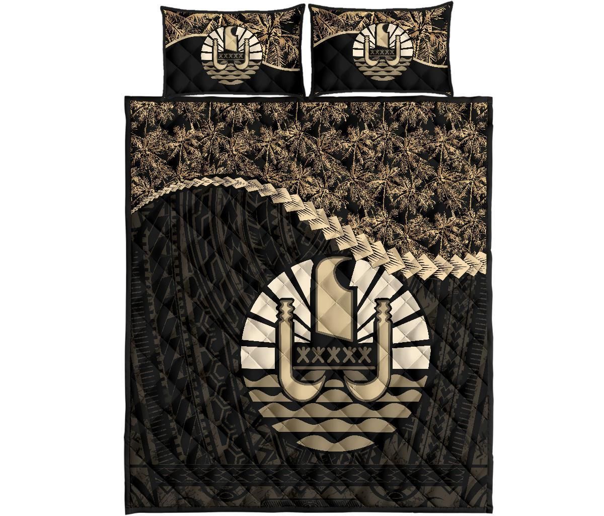 Tahiti Polynesian Quilt Bed Set Golden Coconut