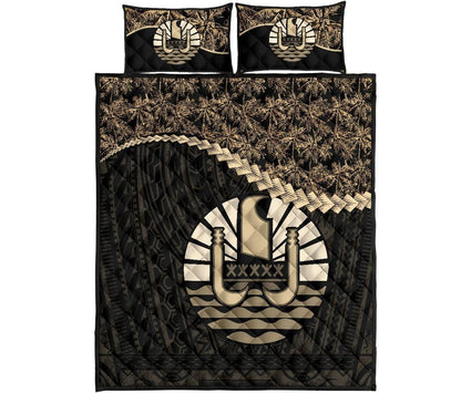 Tahiti Polynesian Quilt Bed Set Golden Coconut