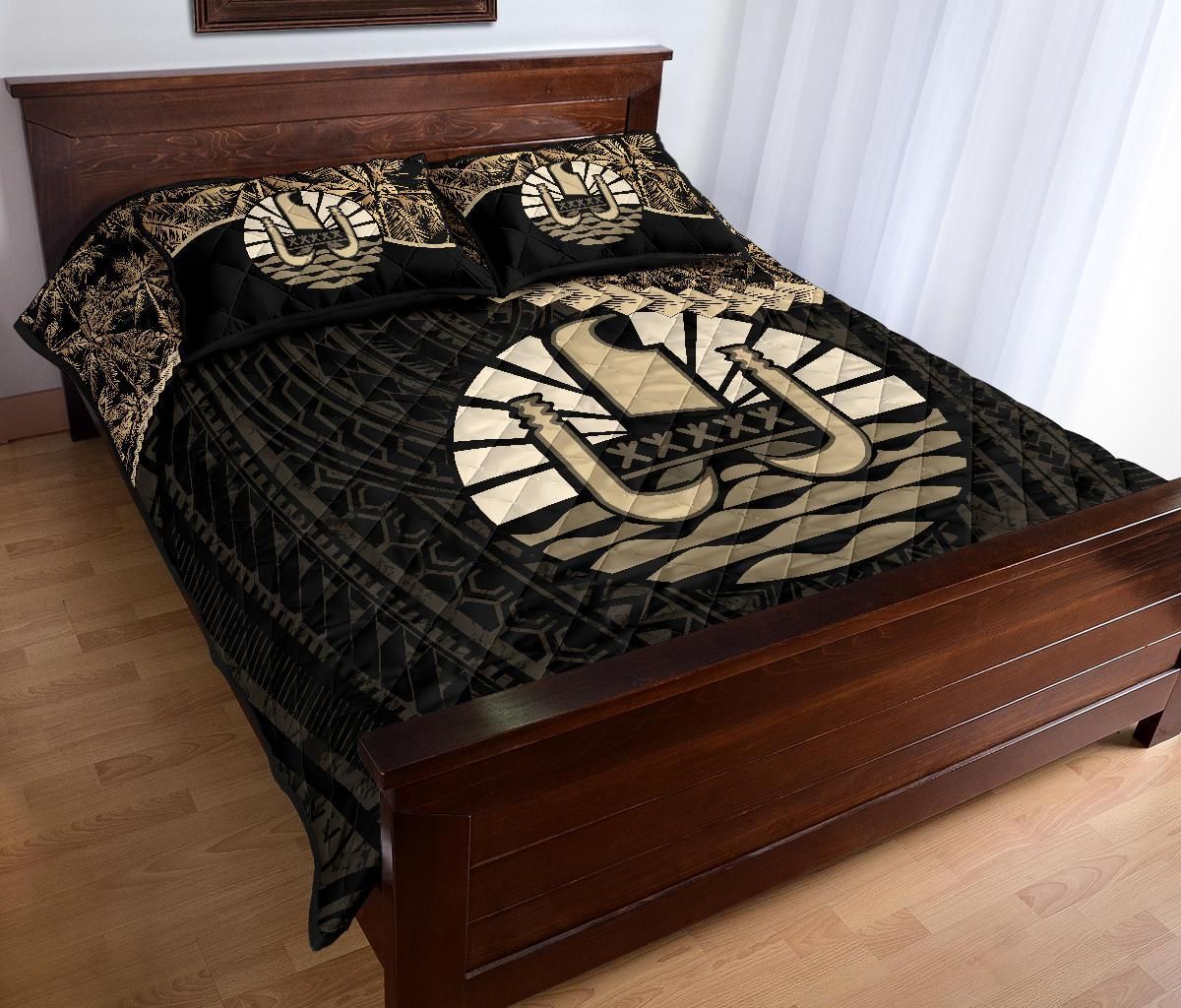 Tahiti Polynesian Quilt Bed Set Golden Coconut