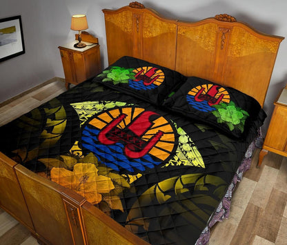 Tahiti Polynesian Quilt Bed Set Hibiscus Reggae