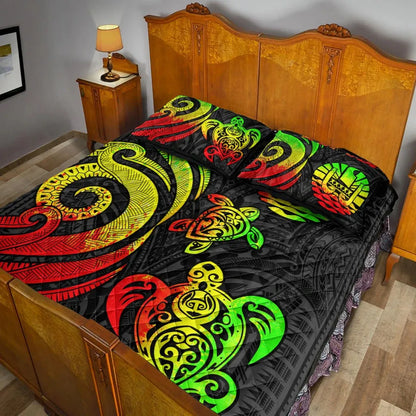 Tahiti Quilt Bed Set - Reggae Tentacle Turtle