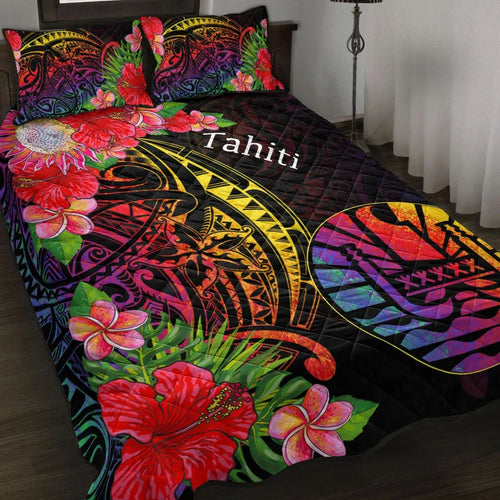 Tahiti Quilt Bed Set - Tropical Hippie Style
