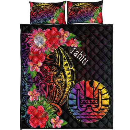 Tahiti Quilt Bed Set - Tropical Hippie Style