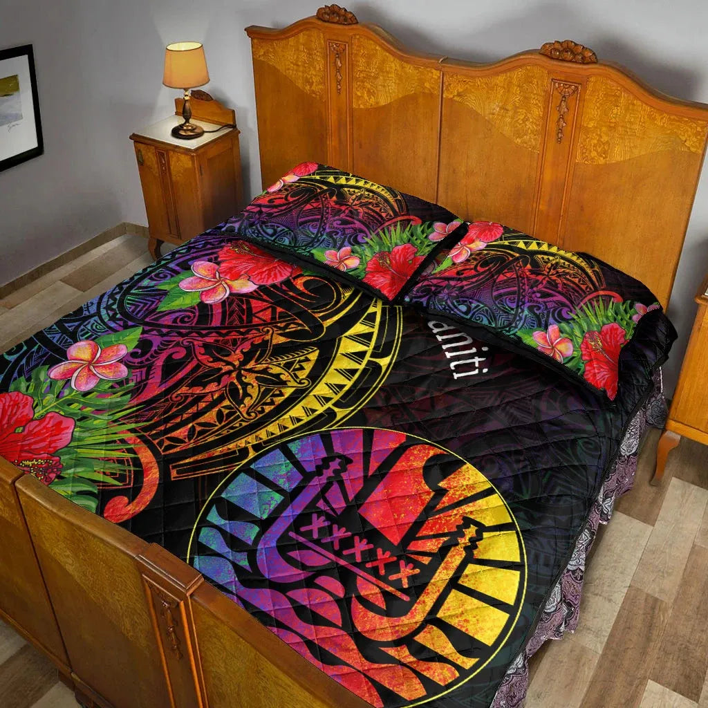 Tahiti Quilt Bed Set - Tropical Hippie Style