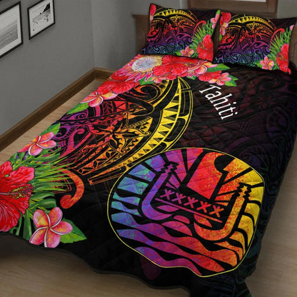 Tahiti Quilt Bed Set - Tropical Hippie Style
