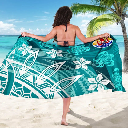 Tahiti Sarong - Turtle Around Flower