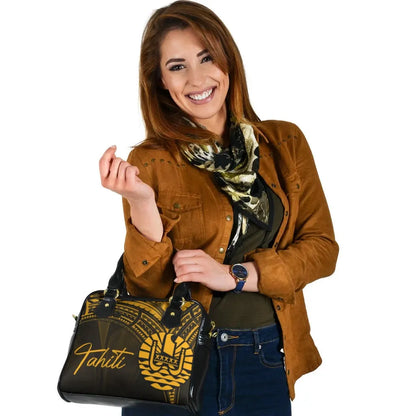 Tahiti Shoulder Handbag - Cross Style Gold Color
