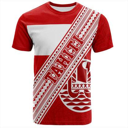 Tahiti T-Shirt Flag And Coat Of Arms
