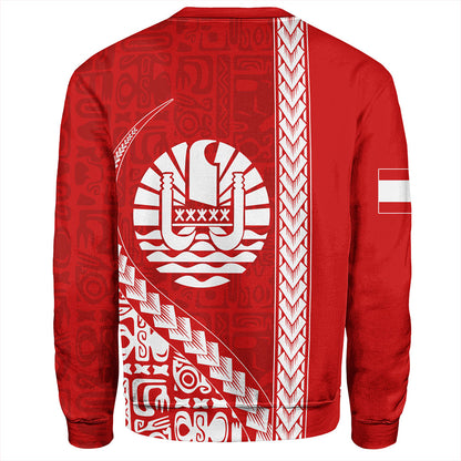 Tahiti Sweatshirt Tribal Fabric And Coat Of Arms