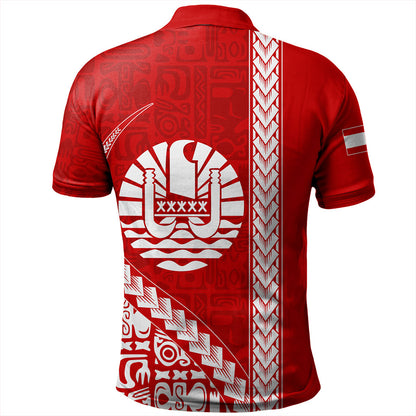 Tahiti Polo Shirt Tribal Fabric And Coat Of Arms