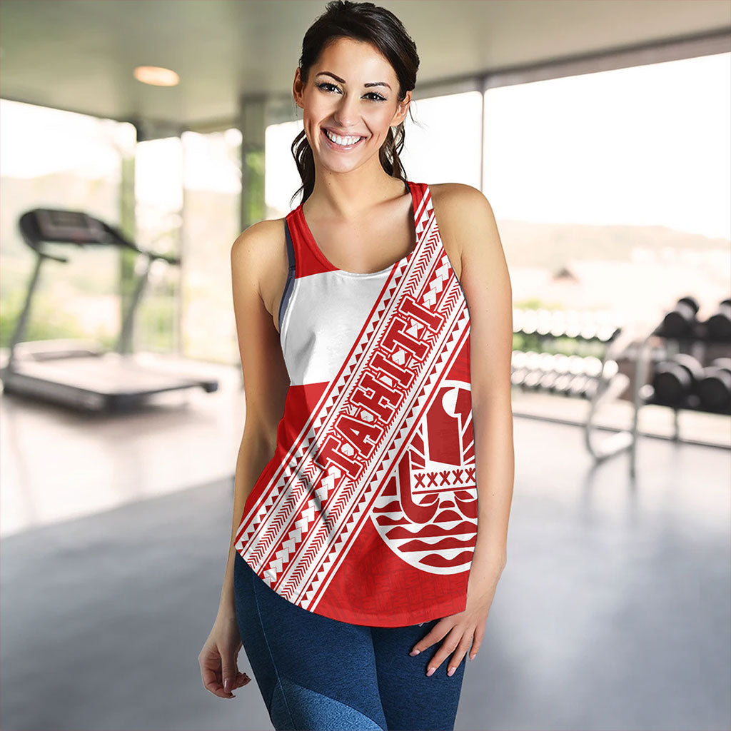 Tahiti Women Tank Flag And Coat Of Arms