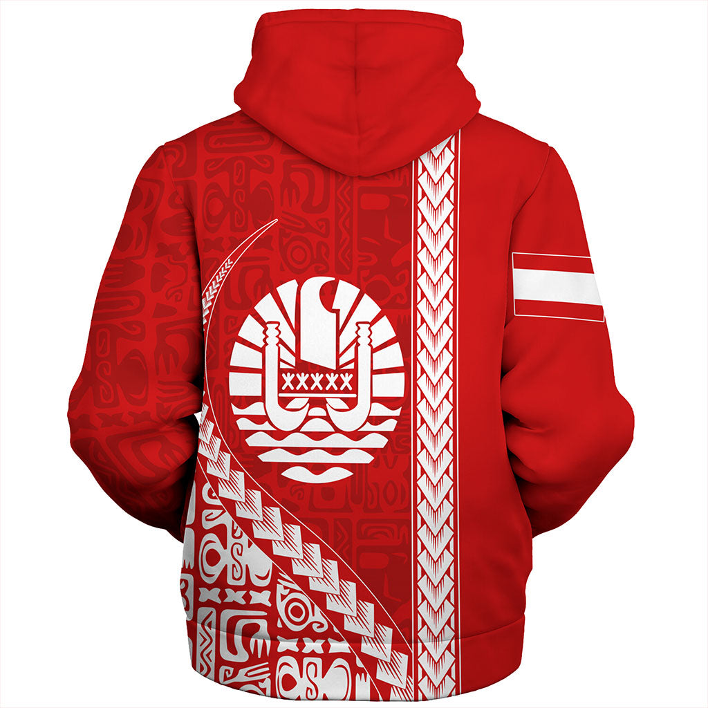 Tahiti Sherpa Hoodie Tribal Fabric And Coat Of Arms