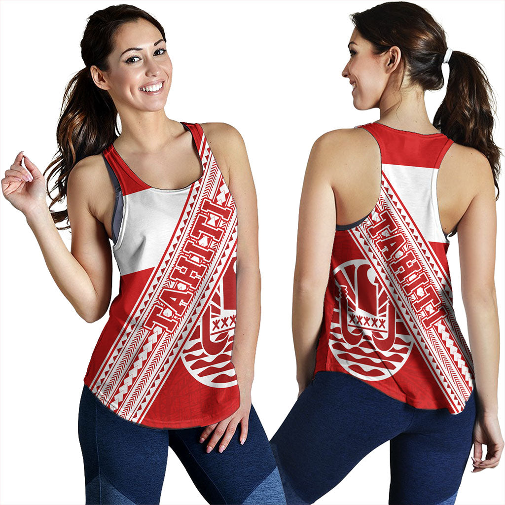 Tahiti Women Tank Flag And Coat Of Arms