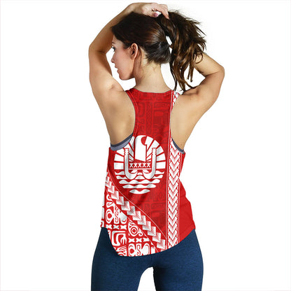 Tahiti Women Tank Tribal Fabric And Coat Of Arms
