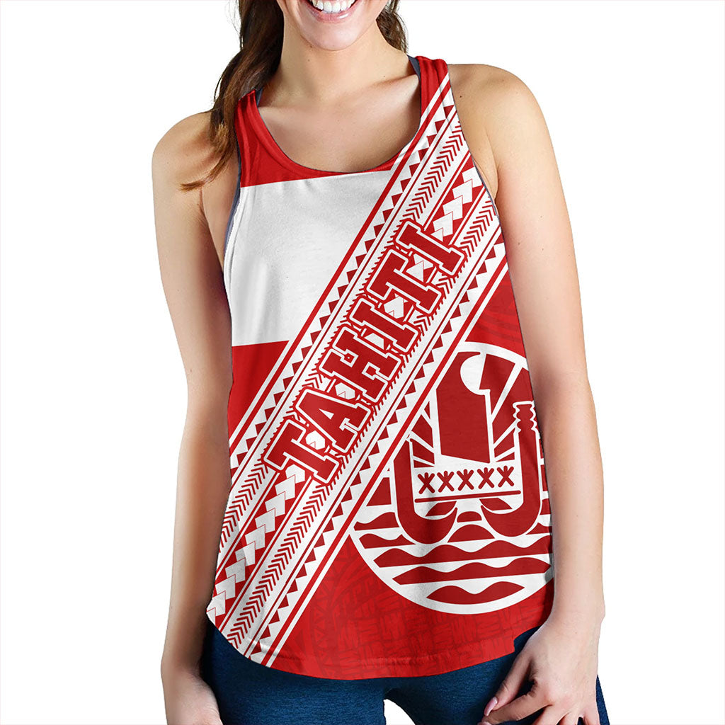 Tahiti Women Tank Flag And Coat Of Arms