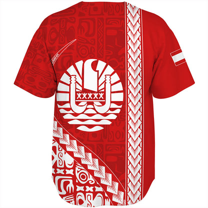 Tahiti Baseball Shirt Tribal Fabric And Coat Of Arms