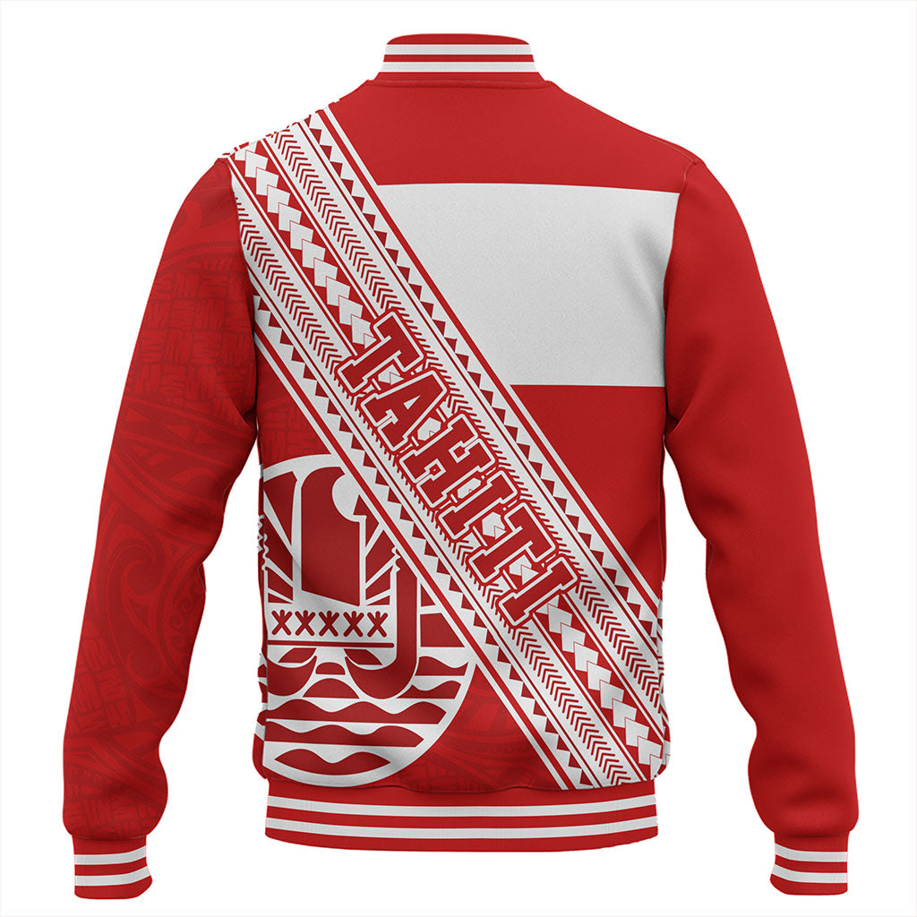 Tahiti Baseball Jacket Flag And Coat Of Arms