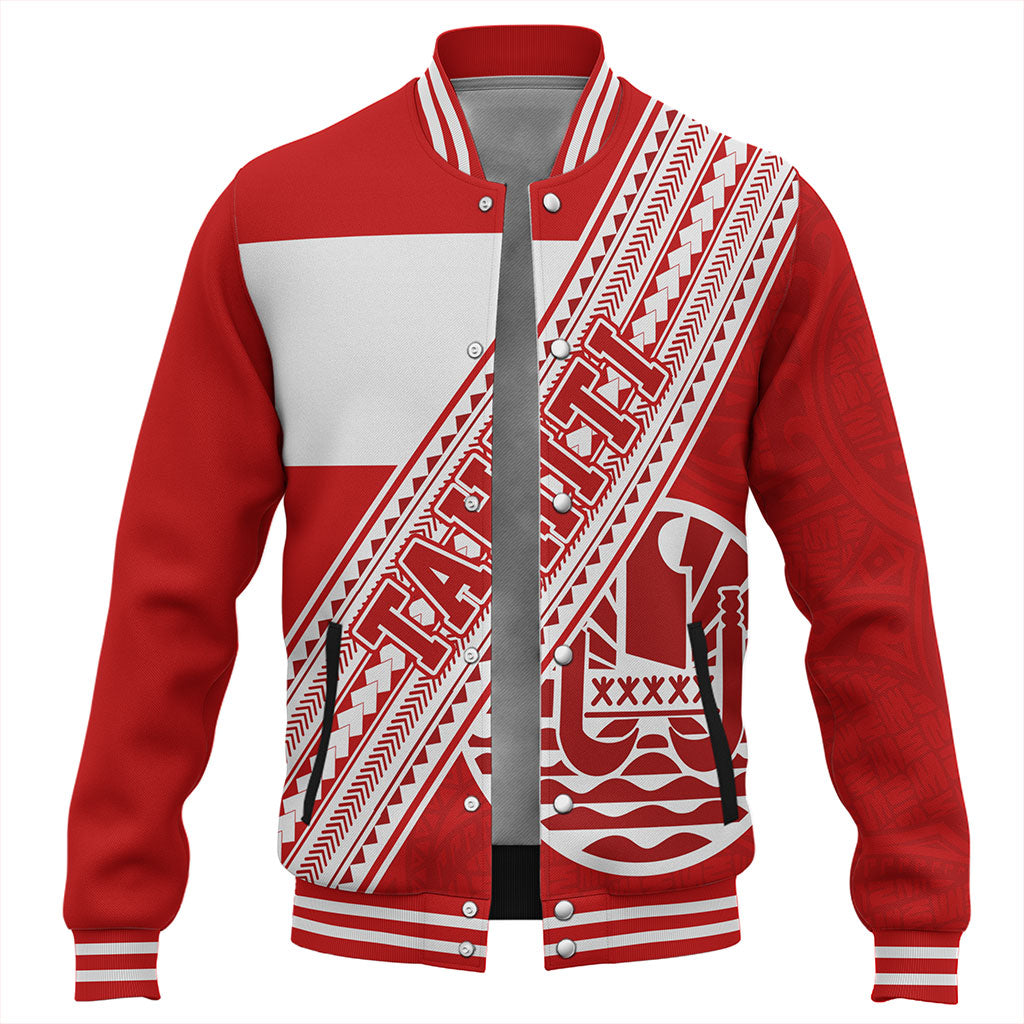 Tahiti Baseball Jacket Flag And Coat Of Arms