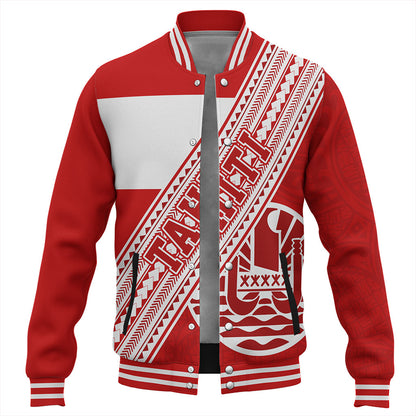 Tahiti Baseball Jacket Flag And Coat Of Arms